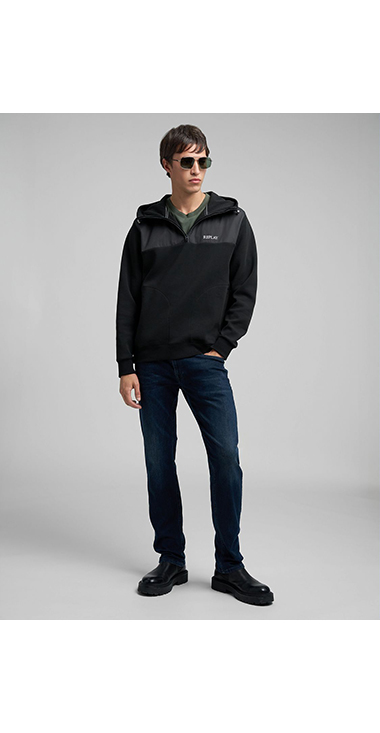 ストレートフィットGROVER Hyper Flex ブルーブラックデニム